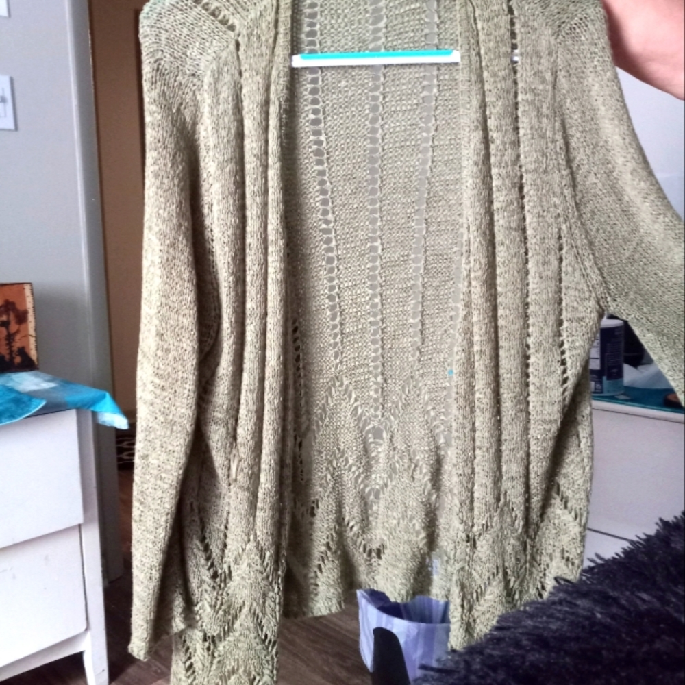 Women's Cardigan..Olive Green ..XL..Knitted..No buttons or any closures..